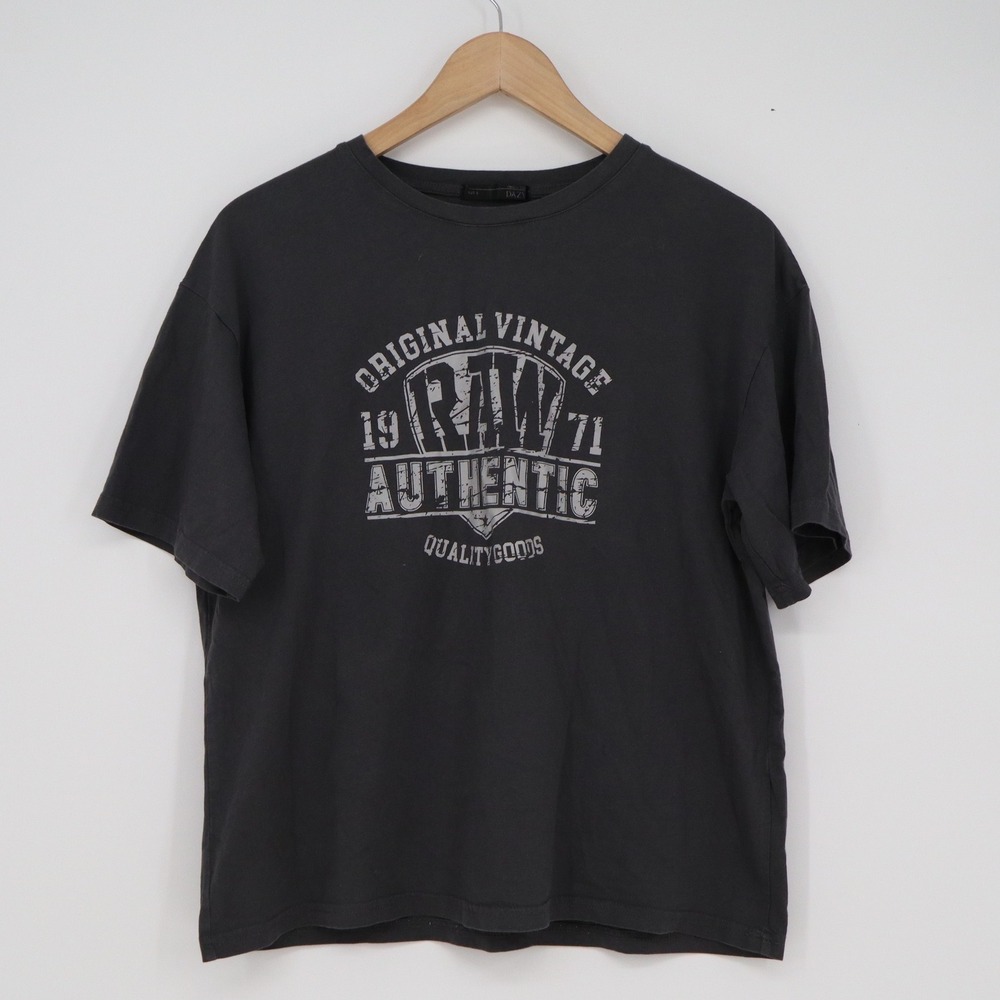 DAZY Mens Small Charcoal Gray Graphic T-Shirt Original Vintage Raw Authentic